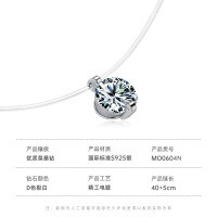 925 Silver D Color Classic Moissanite 1ct Mermaid Tear Pendant Necklace-Mermaid Tears [Platinum]  1ct Mozambique