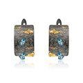 wholesale 925 Silver Designer High-End Gemstone Earrings, Italian Craftsmanship Vintage Topaz Stud Earrings-0-0