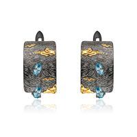 wholesale 925 Silver Designer High-End Gemstone Earrings, Italian Craftsmanship Vintage Topaz Stud Earrings-Natural garnet earrings