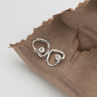 wholesale S925 Sterling Silver Hollow-Out Heart Line Ear Clasp Peach Heart Ins Minimalist Heart-Shaped Fresh Ear Loop M02330-S925 silver pair silver 925 silver