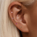 wholesale S925 Sterling Silver Small Elegant Colorful Zircon Stud Earrings For Daily Wear And Ear Care-0-1