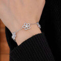 wholesale S925 Silver Hollow Five-Petal Flower Bracelet, New Design by Zhuozhifan Jewelry, Unique and Fashionable Women's Bracelet-0-2