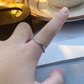 wholesale S925 Sterling Silver Minimalist Flowing Light Plain Line Ring, Advanced Niche Design Circle Ring Gift for Best Friend-0-1