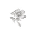wholesale S925 Sterling Silver RG Diamond-set Four-Shining-Flower Ring Women's Minimalist Style Small Ins High-End French Elegance Silver Ring-0-4
