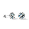 925 Silver Cross-Border Hot-Style Six-Claw D Color Moissanite Stud Earrings, Factory Direct-0-3