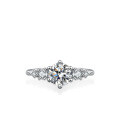 S925 Sterling Silver 1ct Moissanite Six-Claw Ring, Ultra Sparkling Light Luxury Niche Style Cross-Border Wholesale-0-0