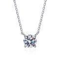 S925 Silver 03CT 05CT Moissanite Four-Prong Delicate Women's Necklace-0-3