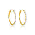 wholesale S925 sterling silver geometric circular two-tone ear clips for women with textured feel,ins-0-0