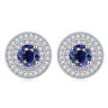 wholesale Sterling Silver S925 Micro-Pave Zircon Ear Studs High-End Elegant European American Style High-Quality Exquisite Round Earrings Wholesale-0-13