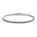 Sterling Silver Full-Diamond Color Zircon Bracelet for Women-0-5