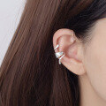 wholesale S925 Silver Trendy Irregular Ear Cuff with Inlaid Diamonds, Niche and Versatile Ear Accessory for No Piercing-0-3