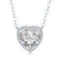 wholesale S925 Silver New 2-Carat Heart Necklace Pendant Women's High Carbon Diamond PendantIns Style-0-5