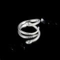 wholesale S925 Sterling Silver Snake Ring for Women, Index Finger Spiritual Snake Zodiac Snake Light Luxury High-end Fashionable Unisex Adjustable Open Ring-0-3