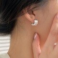wholesale S925 Sterling Silver High-end Semi-circle Earrings Women Fashion Personality C-shaped Heavy Work Earrings Ins Niche Accessories Trendy-0-2