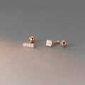 wholesale S925 Sterling Silver Diamond-Inlaid Square Threaded Stud Earrings with Ins Style Design for Women M03229-0-1