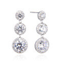 wholesale Metal material, cross-border diamond-inlaid small fresh popular accessories earrings, Japanese and Korean version zircon earrings, women's elegant circular ear accessories-0-4