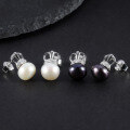 wholesale S925 Sterling Silver New 9mm Natural Freshwater Pearl Earrings for Women, Fashionable and Luxurious Elegant Ear Studs-0-0