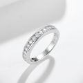 wholesale S925 Silver Classic Channel-Set 20mm Moissanite Ring for Women, Cross-Border Wish Best-Seller, Daily Versatile Stacking Ring-0-2