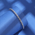 wholesale 925 Sterling Silver Twisted Rope Bracelet for Women Temu Hip Hop High-End Feel Unisex Couple Braided Cord Cross-Border Jewelry-0-3