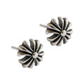 wholesale S925 Sterling Silver Korean Version Vintage Retro Cross Floral Stud Earrings for Women-0-4