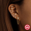 wholesale 925 Sterling Silver Tassel Drop Zircon Flat Back Helix Ear Piercing Ear Stud, Popular inINS-0-1