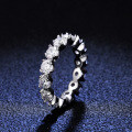 S925 Silver Full Moissanite Ring, Women's Stackable Tail Ring Factory Direct Live-0-1