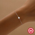 wholesale S925 Sterling Silver Ultra-Sparkling Moissanite Classic Single Stone Light Luxury Premium Korean-Style Minimalist Versatile Elegant Women's Bracelet-0-1