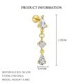 wholesale S925 Sterling Silver Farfan Tassel Pendant Zircon Earrings, Women's Small Exquisite Design-0-7