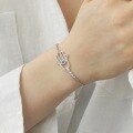 wholesale S925 Sterling Silver Light Luxury Hot Style Women's Bracelet, High-End Palm Design, Unique Niche Blue Eye Tennis Bracelet-0-0