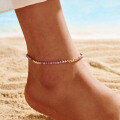 wholesale S925 Sterling Silver Amethyst Quartz Ankle Foot Chain, Minimalist Design Elegant Summer and Fall Anklet-0-2