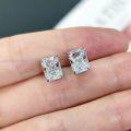 wholesale 18K Gold 4 Prong 2 Carat Moissanite Radiant Stud Earrings with Certificate-0-1