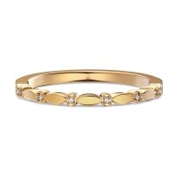 wholesale S925 Sterling Silver Minimalist Geometric Round Diamond Inlaid Unisex Couple Rings, Ins Style High-End Plain Silver Matching Bands-Champagne DY121198-SX-WH 7