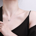 Sterling Silver Moissanite Women's Necklace, Light Luxury Minimalist Design, Fade-Resistant-0-2