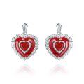 wholesale S925 silver designer-style natural garnet earrings with heart-shaped and unique design, featuring colored gemstone earrings-0-6