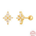 wholesale S925 Sterling Silver Diamond-Studded Threaded Single Earring, Popular Ins Style Bone Ear Stud-0-0