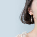 wholesale S925 silver Korean-style fashion minimalist leaf ear cuff trendy elegant earrings for women G0499-0-1