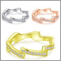 wholesale 925 Sterling Silver Women's Small Niche Ring European and American Jewelry Single Row Zirconia Full Diamond Row Ring Wholesale-Rose Gold>US Size 10#