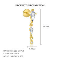wholesale S925 Sterling Silver-E5340-Gold/Single 925 Silver