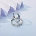 wholesale S925 Sterling Silver "Mutual Support" Couple Rings, Minimalist Design for Women, Premium Gift for Boyfriend/Girlfriend, Anniversary Pair-0-2