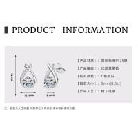 925 Sterling Silver Square Double Prong Single Stone D Color Moissanite Earrings-X-shaped earrings [White Gold  925 Silver]