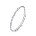 wholesale 999 Sterling Silver Floral Bamboo Knot Adjustable Bangle Bracelet for Mother's Day Gift for Mom-0-3