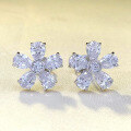 wholesale S925 Silver New 4*6mm Teardrop Petal High-Carbon Diamond Stud Earrings Women's-0-0