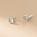 wholesale 925 Sterling Silver Fresh and Sweet Ins-style Niche Design Personality Jade Flower Stud Earrings M06609-0-3