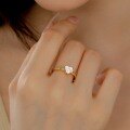 wholesale S925 Sterling Silver Light Luxury High-End Simple Heart-Shaped Zircon Design Versatile Love Ring Wholesale-0-0