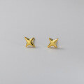 wholesale S925 Sterling Silver Fresh and Sweet Style Personalized Design Polished Four-Pointed Star Earrings M05513-0-2