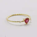 wholesale 18K Metal Geometric Minimalist Fashion Commuting Ruby Full-Cut Diamond Ring-0-2