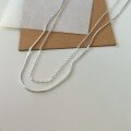 wholesale S925 Sterling Silver Minimalist Layered Collarbone Necklace for Women, Small and Exquisite, Light Luxury, Understated Style, Korean Fashion Trend-0-4