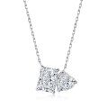 wholesale S925 Sterling Silver French-style Women's Necklace Fashion Snowflake Cut 8A High Carbon Diamond Square Heart Pendant Blazing Jewelry Wholesale-0-5