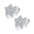 wholesale S925 Sterling Silver Gold-Plated Moissanite Star Stud Earrings, Hot Selling in Live Broadcasts-0-3