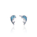 wholesale S925 Silver Earrings for Women, Fashion Creative Dolphin Enamel Ear Studs, Minimalist Earrings Wholesale from the Source Factory-0-4